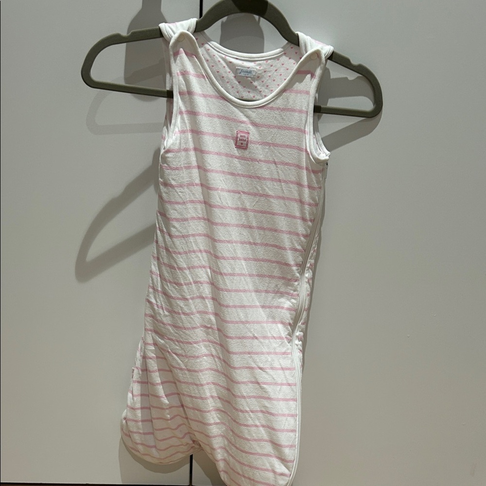 Jacadi Pink and White Striped Sleeping Bag